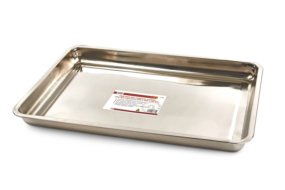 Placa de aceite HBM de acero inoxidable, recipiente, bandeja para recoger aceite 600 x 400 x 48 mm. nuevo — Nuevo