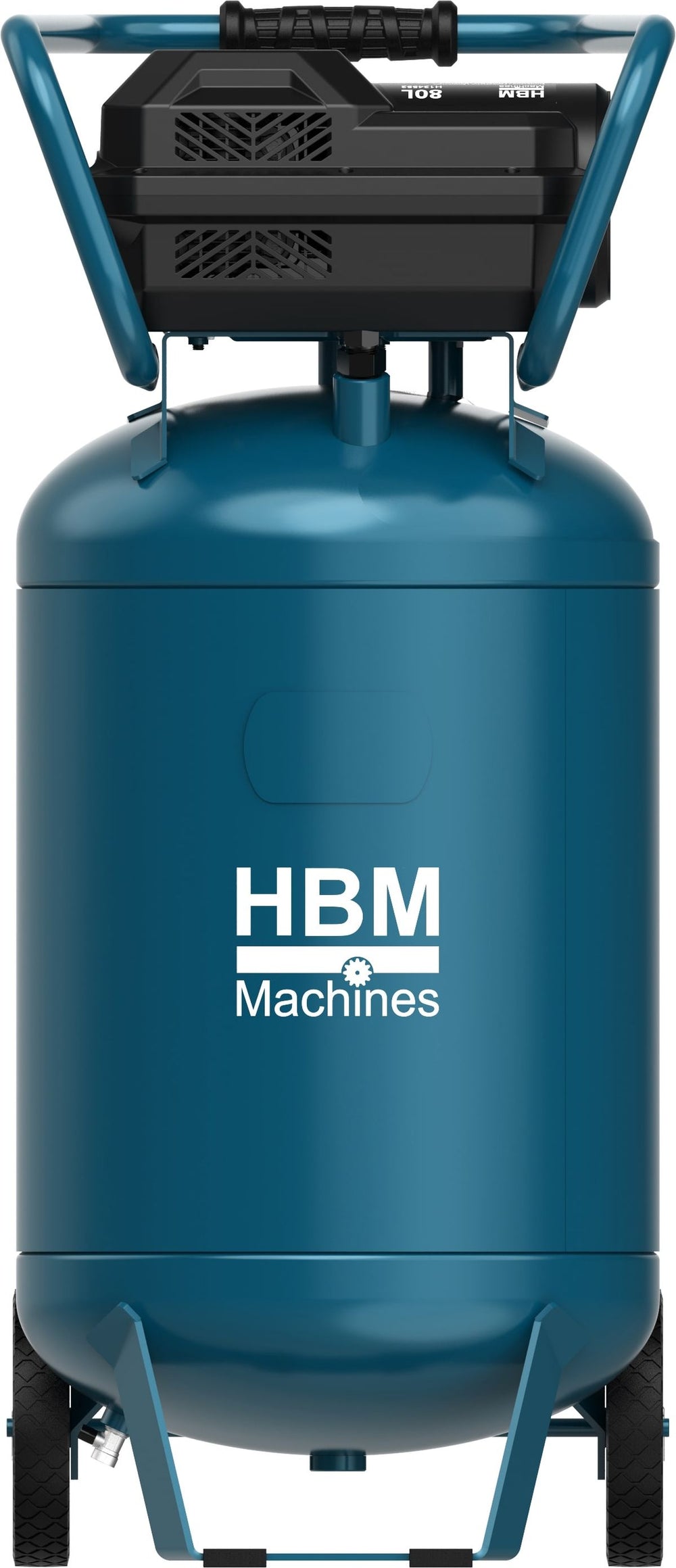 Compresor vertical HBM de 80 litros, sin aceite nuevo — Nuevo