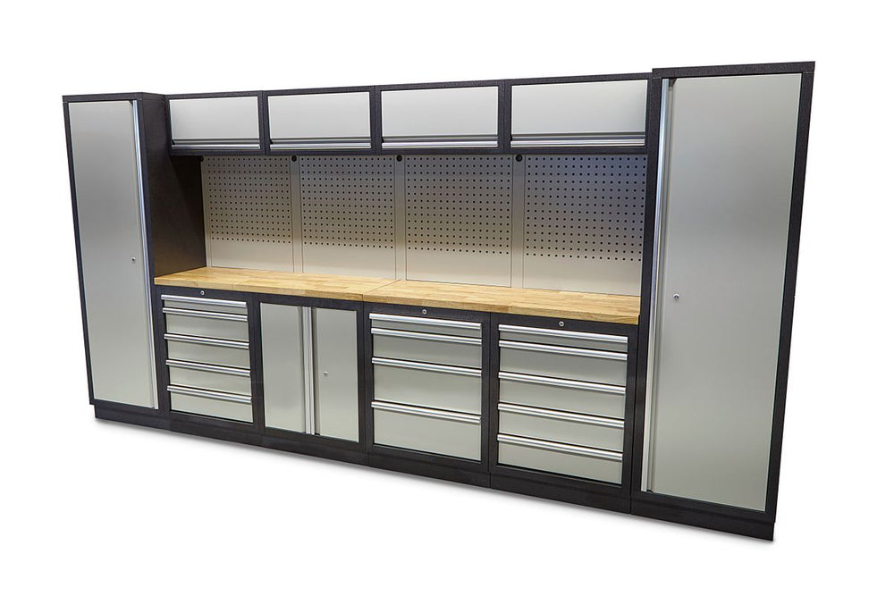 Sistema modular de trabajo HBM profesional, 16 piezas, negro y gris nuevo — Nuevo