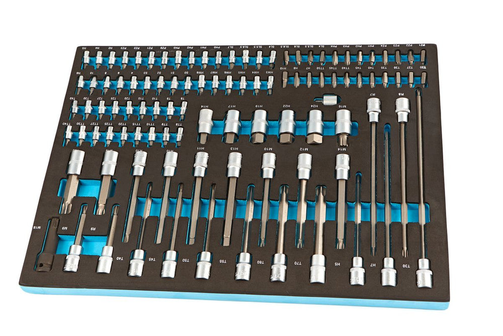 Set de llaves HBM 101 de 50 piezas y juego de bits con inserción de espuma para carro de herramientas nuevo — Nuevo
