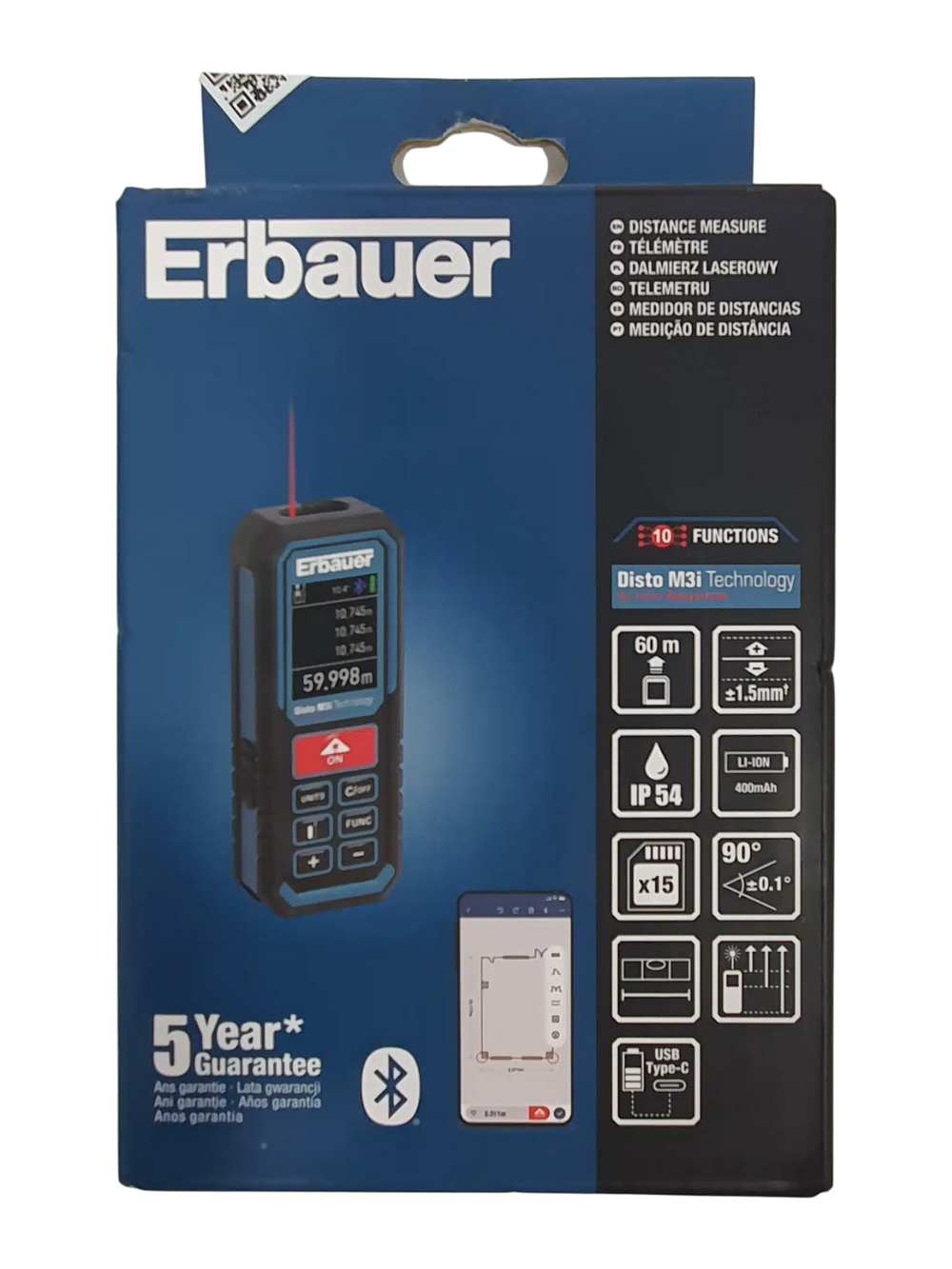 Erbauer Disto M3i 60 Metros Medidor Láser Azul de segunda mano · Medición — Bueno