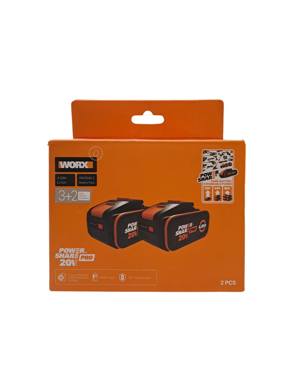 Worx PowerShare Pro 20V Max – Baterías WA3644.2 (Pack 2 uds) de segunda mano · Herramienta especializada — Bueno