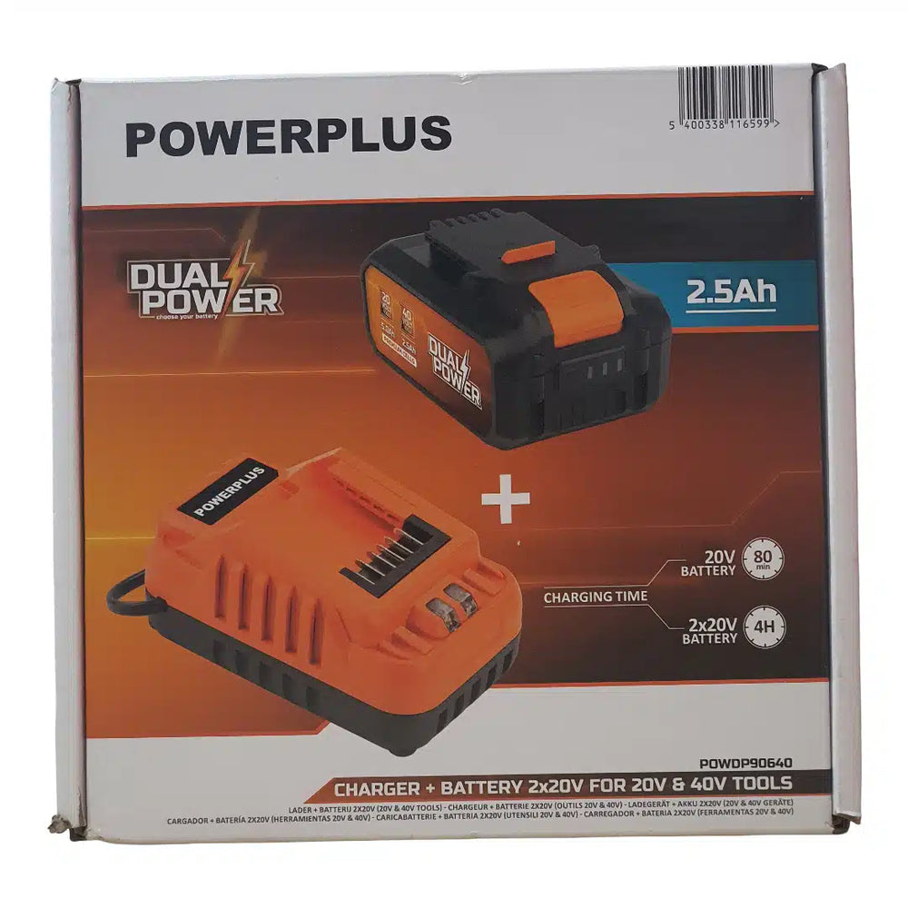 Powerplus Dual Power 20V 2.5Ah Negro / Naranja de segunda mano · Herramienta especializada — Bueno
