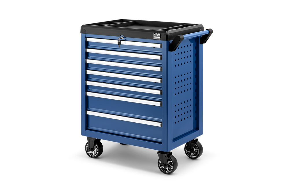 HBM carro de herramientas completo, 154 piezas, azul nuevo — Nuevo