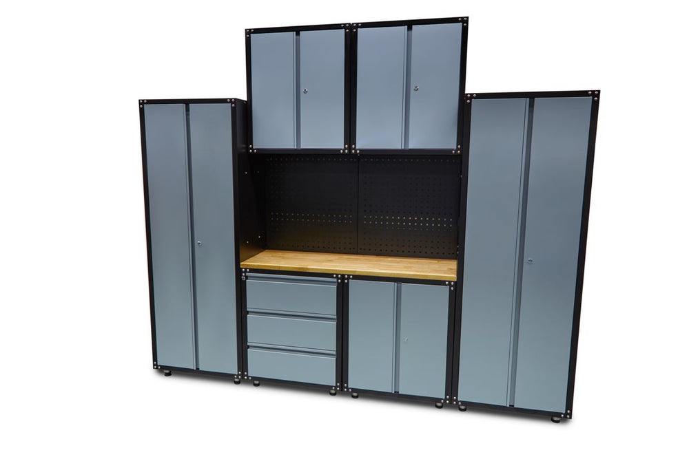 Sistema modular de taller HBM premium, 9 piezas, gris nuevo — Nuevo