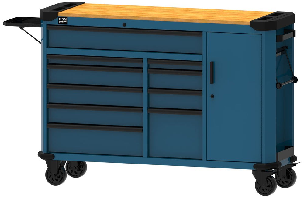 Carro de herramientas HBM de 10 cajones de 147 cm en azul nuevo — Nuevo