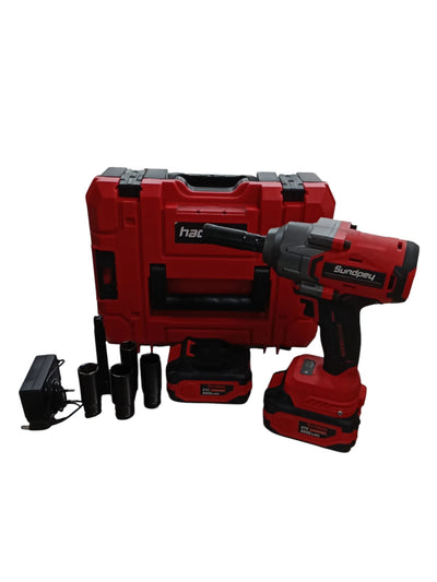 LLAVE DE IMPACTO SUNDPEY 1400NM CON 2 BATERIAS + CARGADOR CON MALETIN de segunda mano · Atornilladores — Bueno