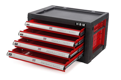 Armario de herramientas HBM de 4 cajones - Rojo nuevo — Nuevo