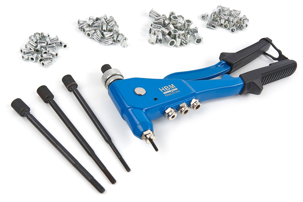 Conjunto de pinzas remachadoras HBM 106 piezas en maletín M3 - M6 nuevo — Nuevo