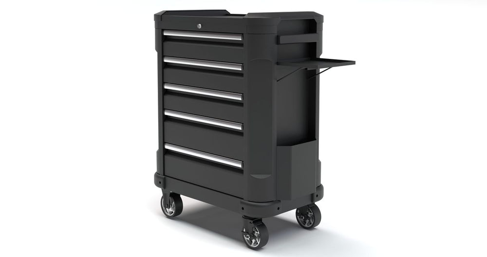 Carro de herramientas HBM de 5 cajones, 87 cm en negro nuevo — Nuevo