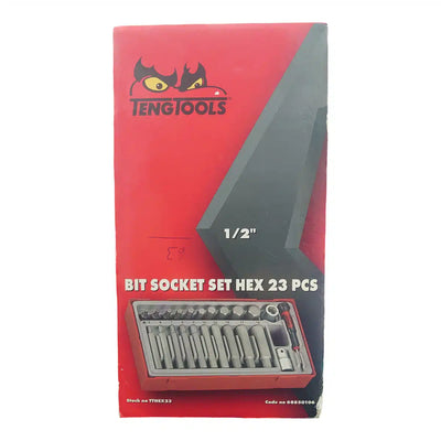 TengTools 1/2" Bit Socket Set Hex 23 pcs — Verificado de segunda mano — Bueno