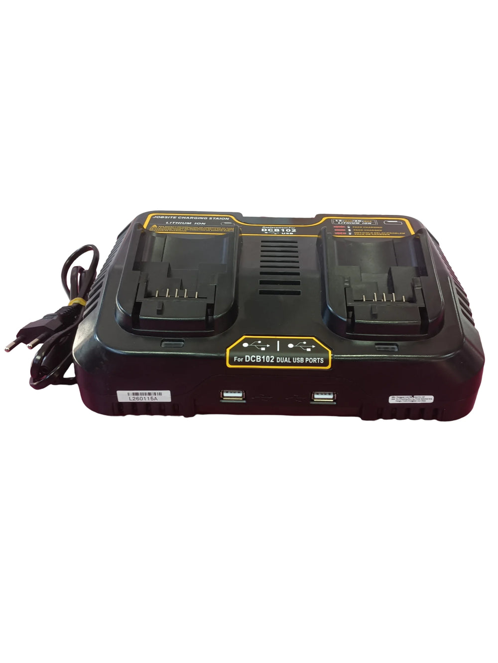 DCB102 Cargador de Baterías Doble Dewalt Negro — Verificado de segunda mano · Herramienta especializada — Bueno