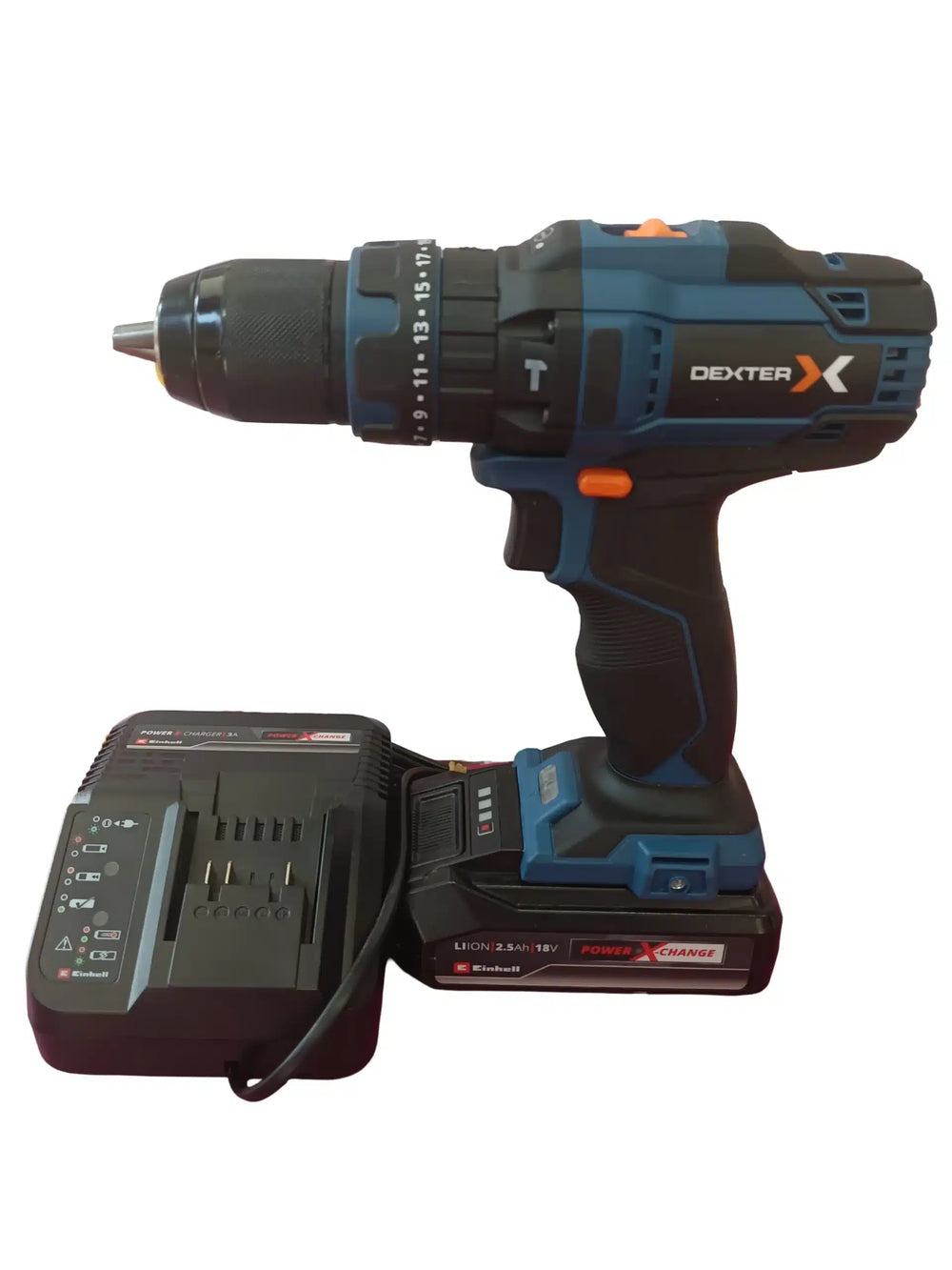 Dexter DT-CD 18v 2.5Ah Taladro Percutor Atornillador Azul/Negro —Verificado de segunda mano · Taladros — Bueno