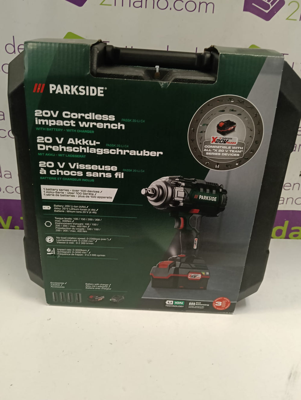 LLAVE IMPACTO 20V PARKSIDE 20-LI C4 PASSK de segunda mano · Atornilladores — Como nuevo