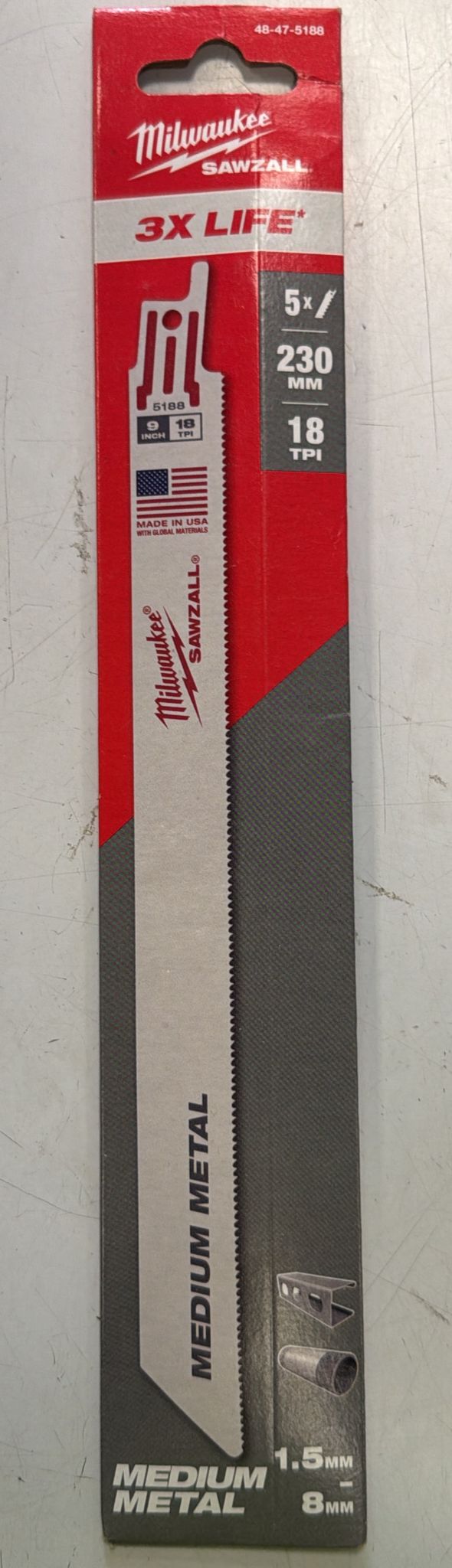 HOJA SABLE METAL MILWAUKEE X5 230MM (48-47-5188) de segunda mano · Sierras — Bueno