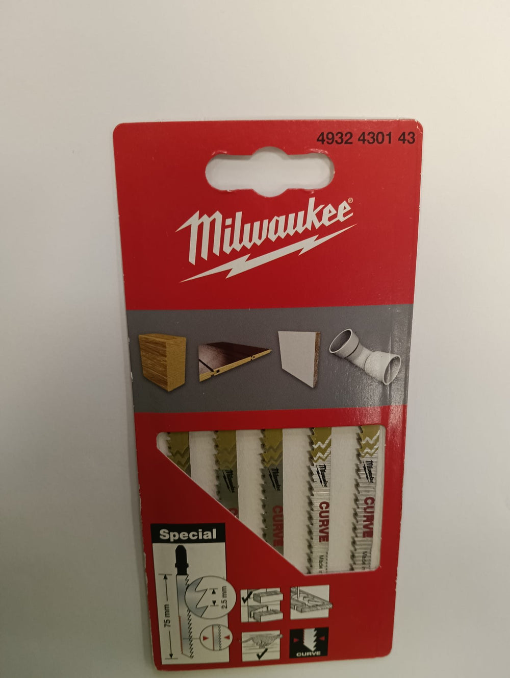 CUCHILLAS MILWAUKEE MADERA CURVE 4932430143 de segunda mano — Bueno