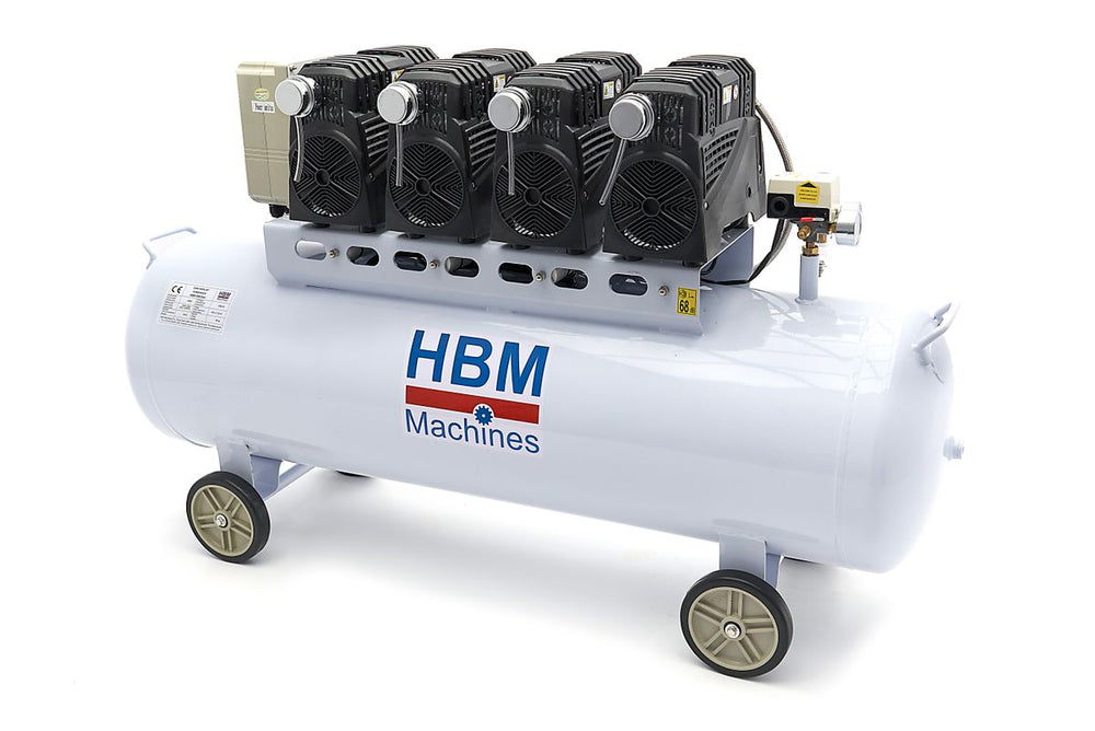 Compresor de bajo ruido profesional HBM de 200 litros - Modelo 2 nuevo — Nuevo