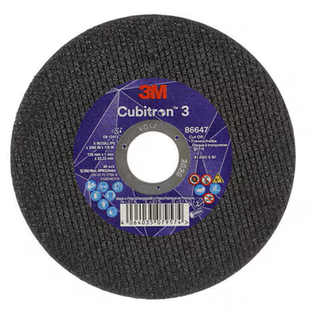Disco de corte 3M Cubitron Ii, T41, 125 mm x 1 mm x 22.23 mm A60 nuevo — Nuevo