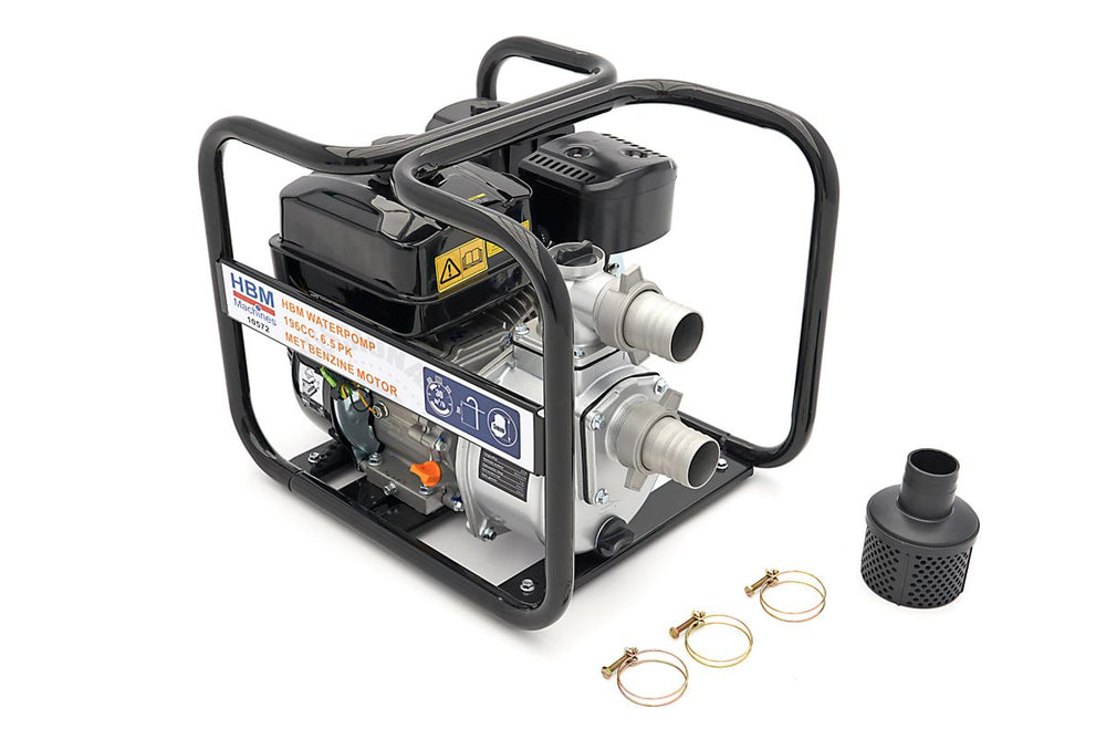 Bomba de agua HBM 196cc. 6.5 Hp con motor de gasolina nuevo — Nuevo