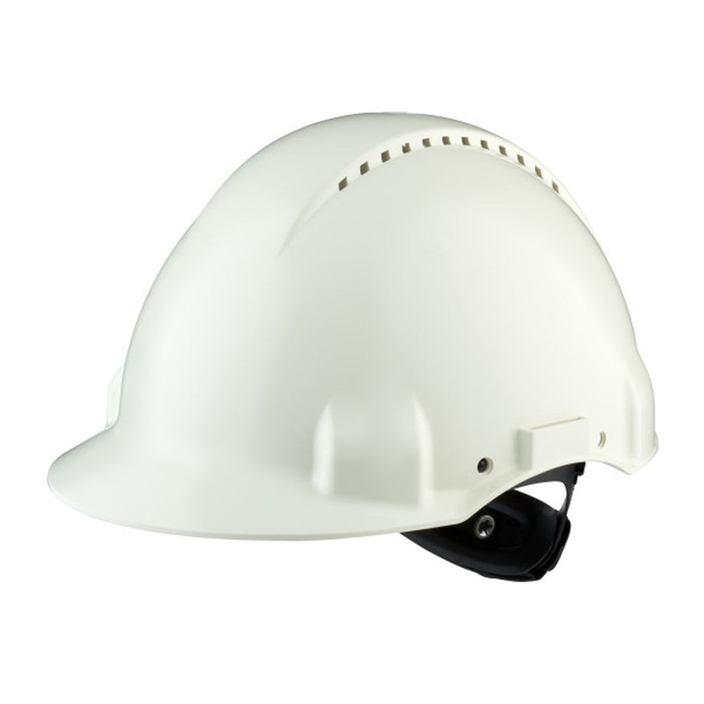 Casco de seguridad 3M, Uvicator, ajuste de ruleta, ventilación, banda de sudor de plástico, blanco, G3000NUV-Vi nuevo — Nuevo