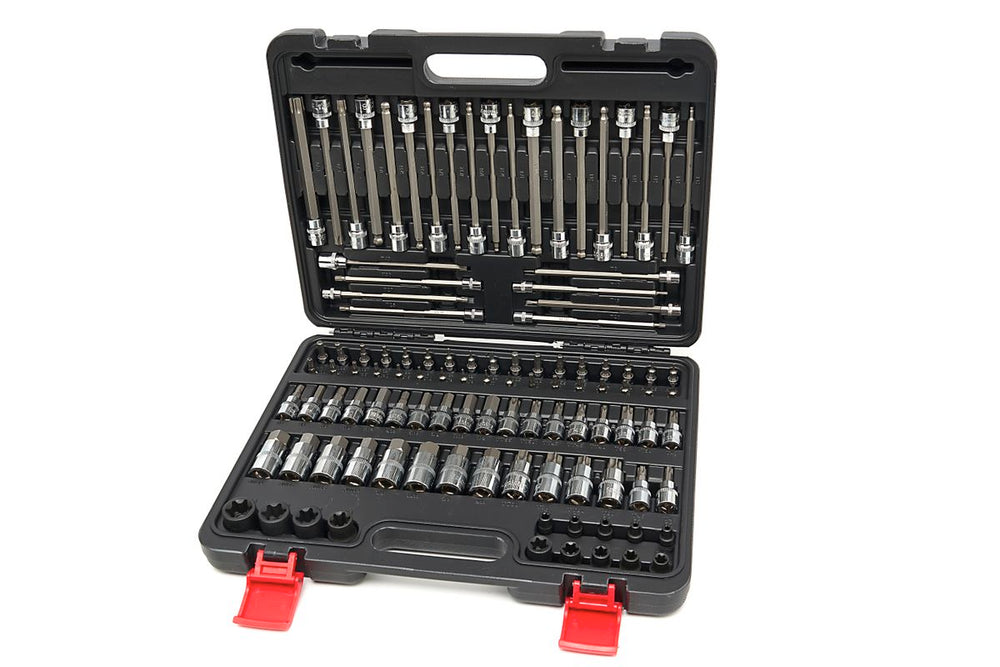 HBM 107 Piezas Cortas y Largas Mm, Inch Borrachos, Torx, Hex Juego de llaves nuevo — Nuevo
