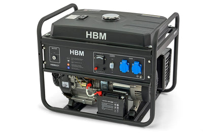 HBM generador con motor de gasolina Ohv de 390 cm³ 2×230V/12V 5500W nuevo — Nuevo
