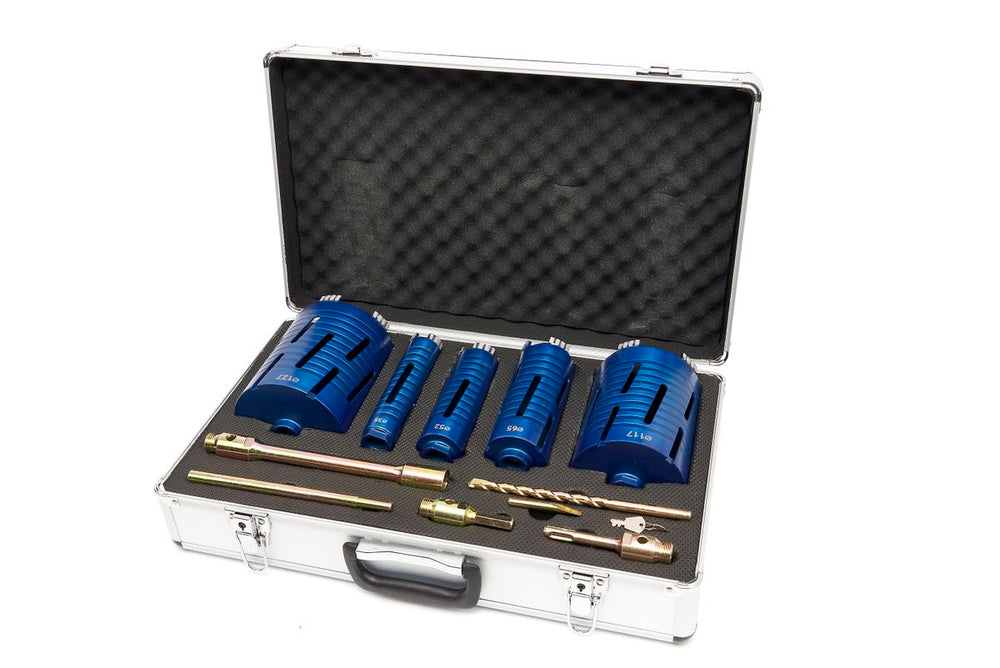 Conjunto de brocas de diamante profesional HBM de 11 piezas 38 / 52 / 65 / 117 / 127 mm nuevo — Nuevo