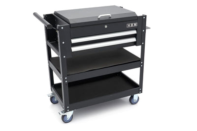 Carro de herramientas HBM con compartimento de almacenamiento, 2 cajones y 2 estantes, 90 cm nuevo — Nuevo