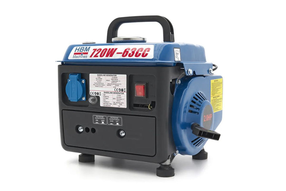 HBM generador con motor de gasolina de 63 cm³ 230V 720W nuevo — Nuevo