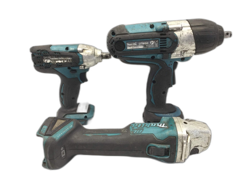 Taladro a Bateria Makita Taladro+radial+atornillador dga504+dtw450+dtw190 de segunda mano · Taladros — Con uso