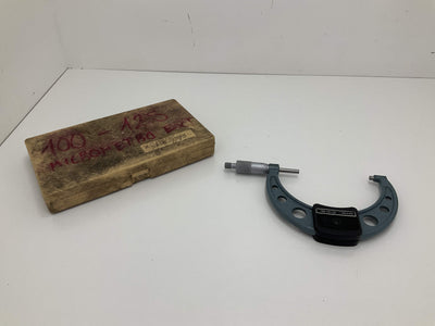 Micrometro Mitutoyo 100-125mm de segunda mano · Medición — Con uso