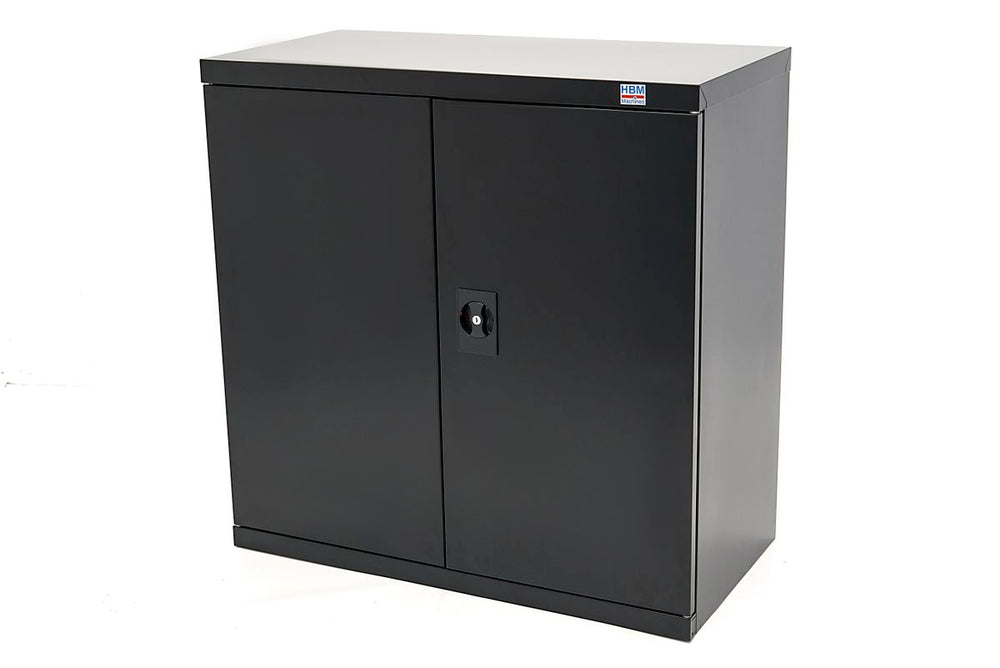 HBM Armario de herramientas 90 x 45 x 90 cm con 3 estantes negro nuevo — Nuevo