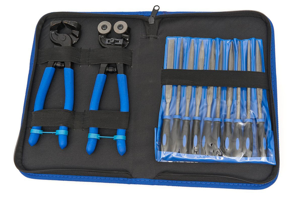Set de 12 piezas HBM para el corte de vidrio, azulejos y azulejos con 10 limas en un resistente estuche de almacenamiento nuevo — Nuevo