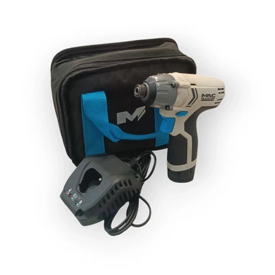 DESTORNILLADOR DE IMPACTO MAC ALLISTER MSID12-LI + CARGADOR Y FUNDA de segunda mano · Atornilladores — Bueno