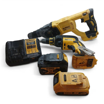 KIT ATORNILLADOR DE PLADUR DEWALT DCF620 + TALADRO DEWALT DCH133 + 2 BATERIAS 18V + CARGADOR de segunda mano · Taladros — Como nuevo