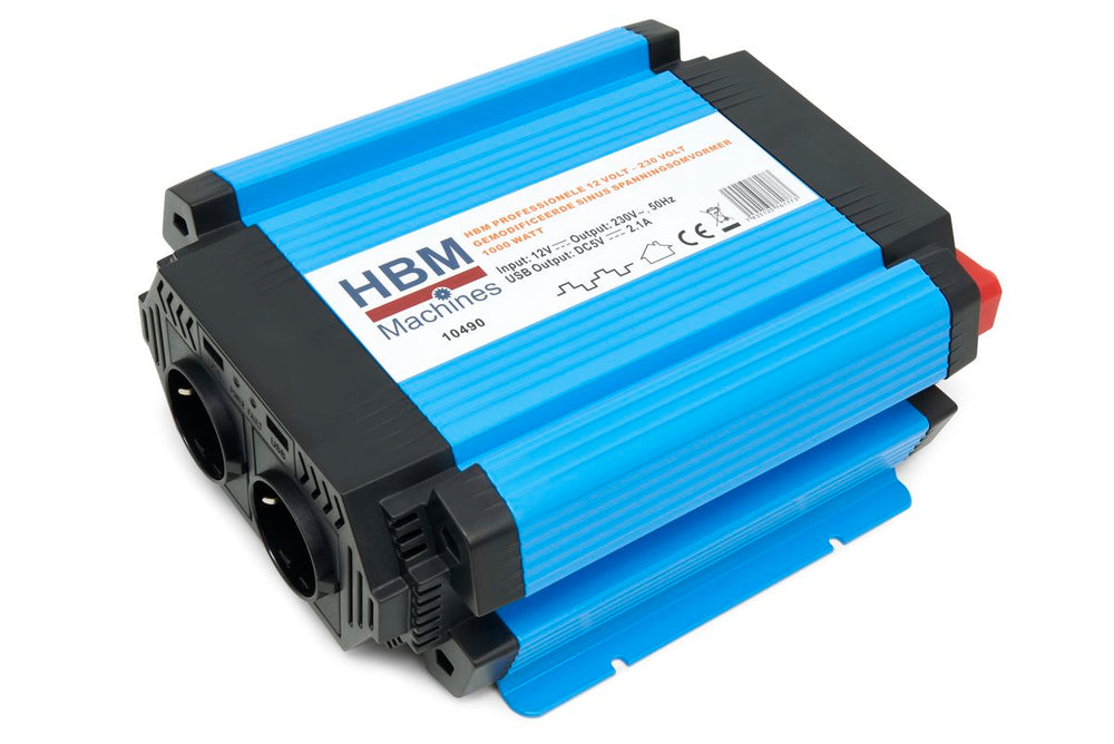 HBM Profesional 12 Volt – 230 Volt Inversor de Tensión de Seno Modificado 1000 Watt nuevo — Nuevo