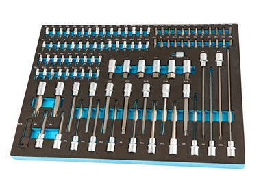 Set de llaves HBM 101 de 50 piezas y juego de bits con inserción de espuma para carro de herramientas nuevo — Nuevo