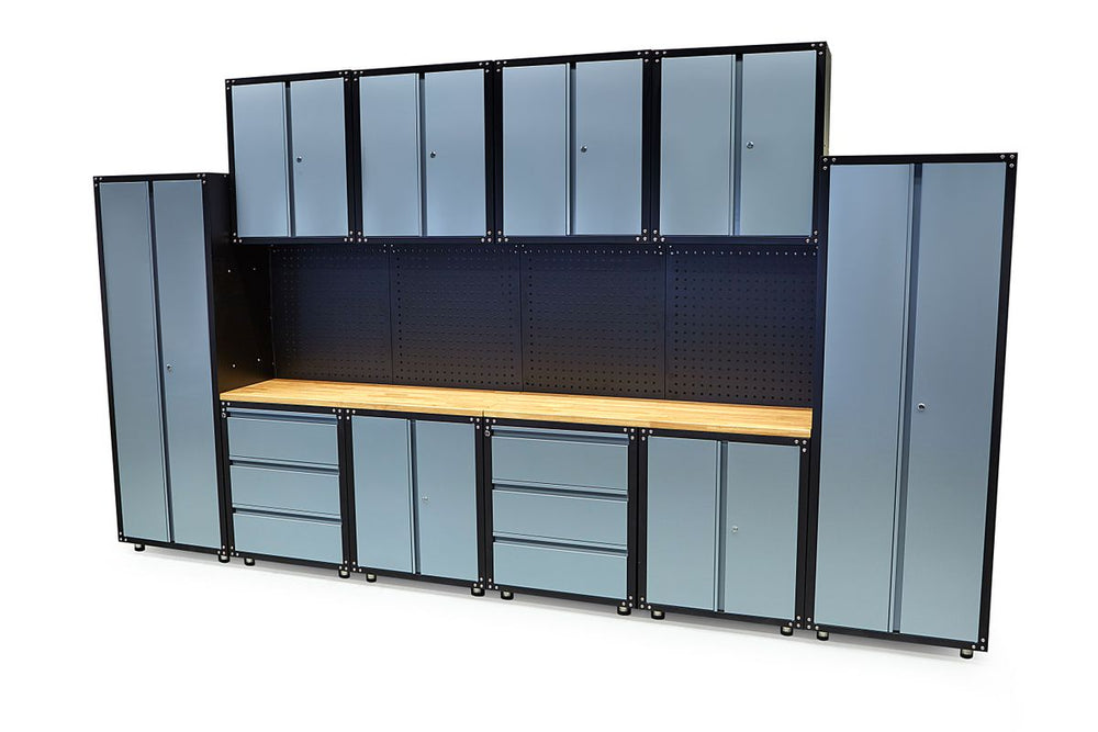 Sistema de trabajo modular premium HBM, 16 piezas, gris nuevo — Nuevo