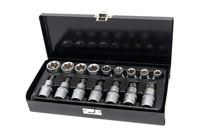 HBM Juego de vasos Torx internos y externos de 16 piezas 1/2" nuevo — Nuevo