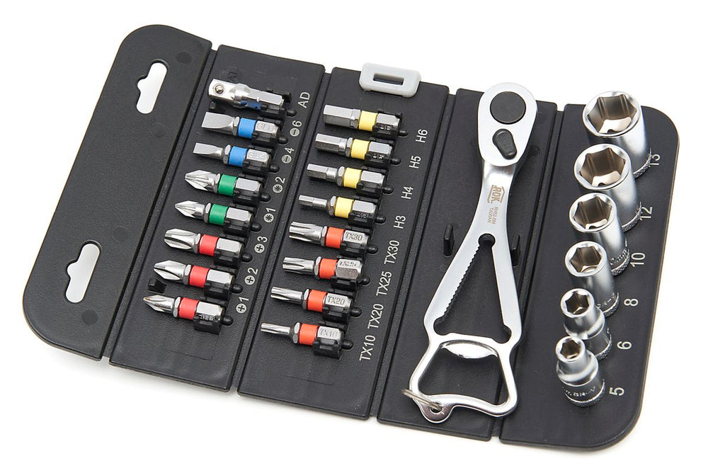 Aok Set de dados y puntas de 23 piezas profesionales de 1/4 de pulgada con ráfaga en estuche de almacenamiento práctico nuevo — Nuevo