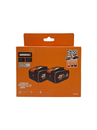 Worx PowerShare Pro 20V Max – Baterías WA3644.2 (Pack 2 uds) de segunda mano · Herramienta especializada — Bueno