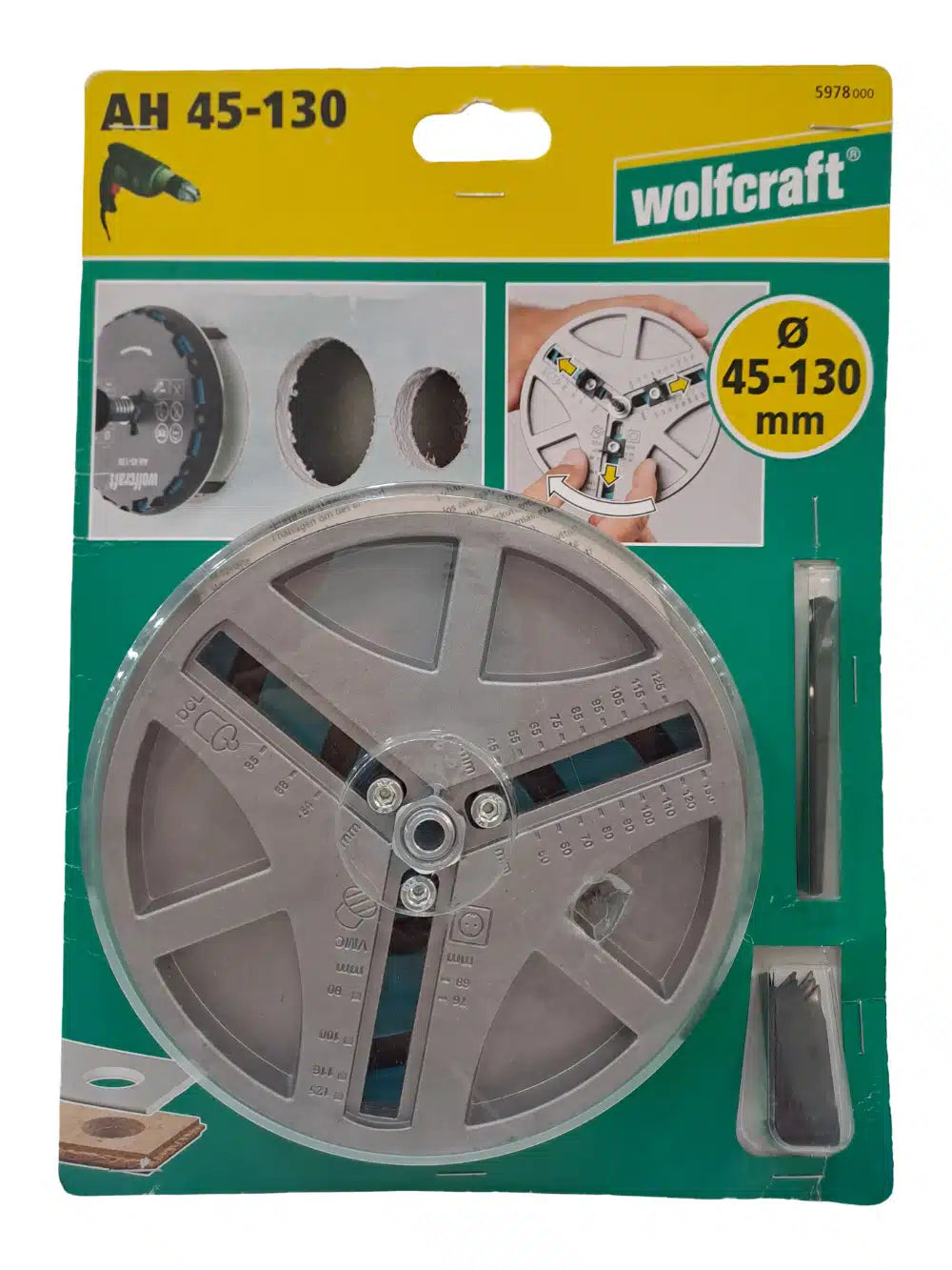 Wolfcraft AH 45-130 (5978000) Sierra de Corona Ajustable 45–130 mm de segunda mano · Sierras — Bueno