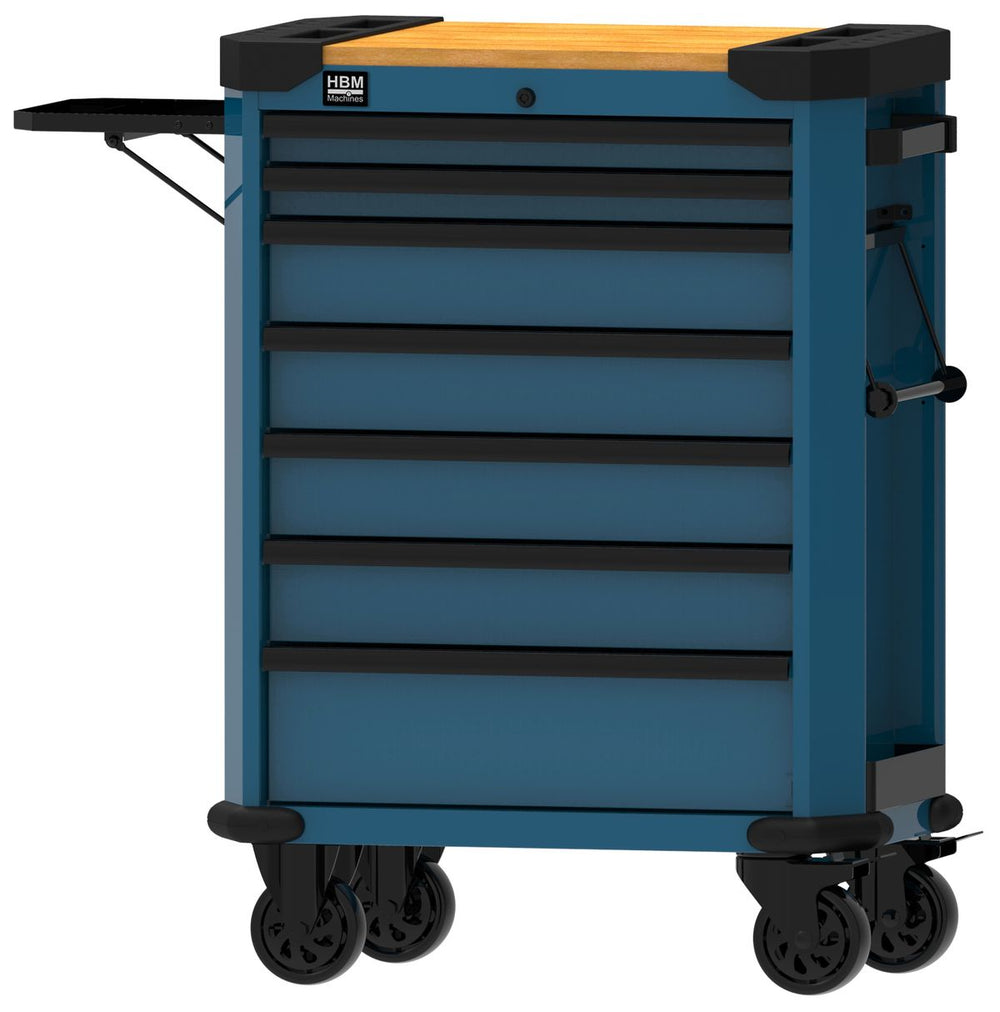 Carro de herramientas HBM de 7 cajones de 71 cm azul nuevo — Nuevo