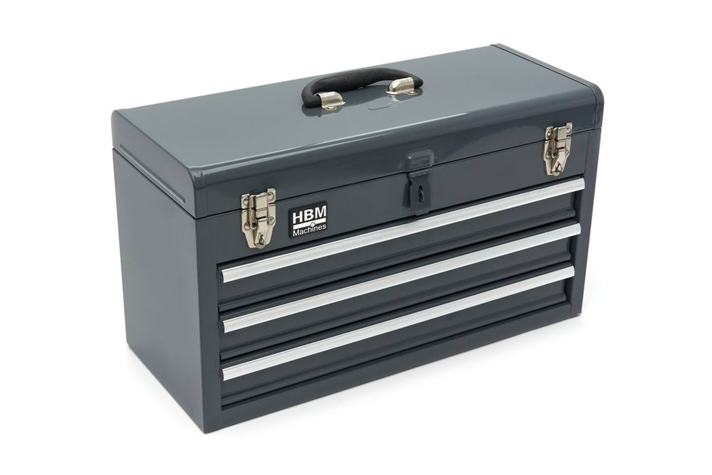 Caja de herramientas HBM con 3 cajones, gris nuevo — Nuevo