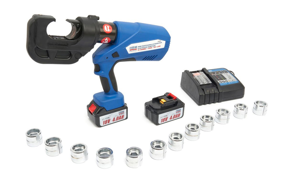 HBM Herramienta de prensado eléctrica hidráulica 16-400mm2 - 120KN - 18V- 4.0Ah nuevo — Nuevo