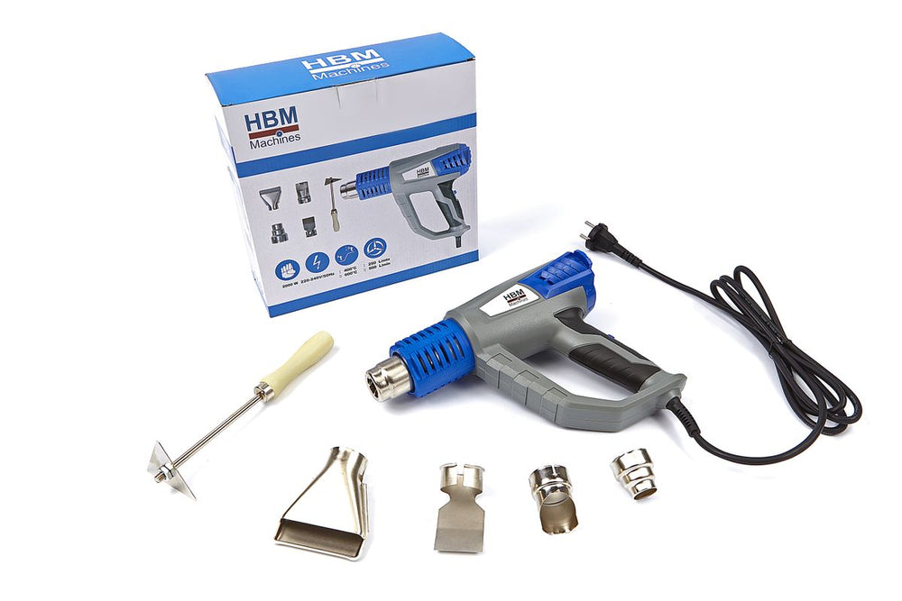 HBM Pistola de Aire Caliente Ajustable Deluxe 2000 Vatios Incluye 6 accesorios nuevo — Nuevo