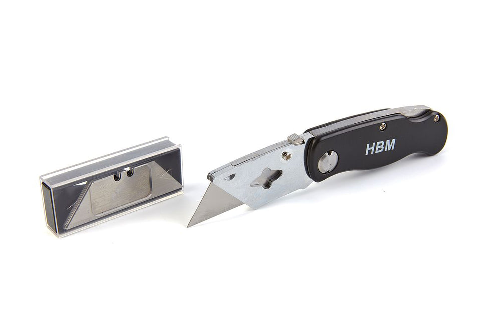Cuchillo plegable HBM con 5 cuchillas de repuesto nuevo — Nuevo