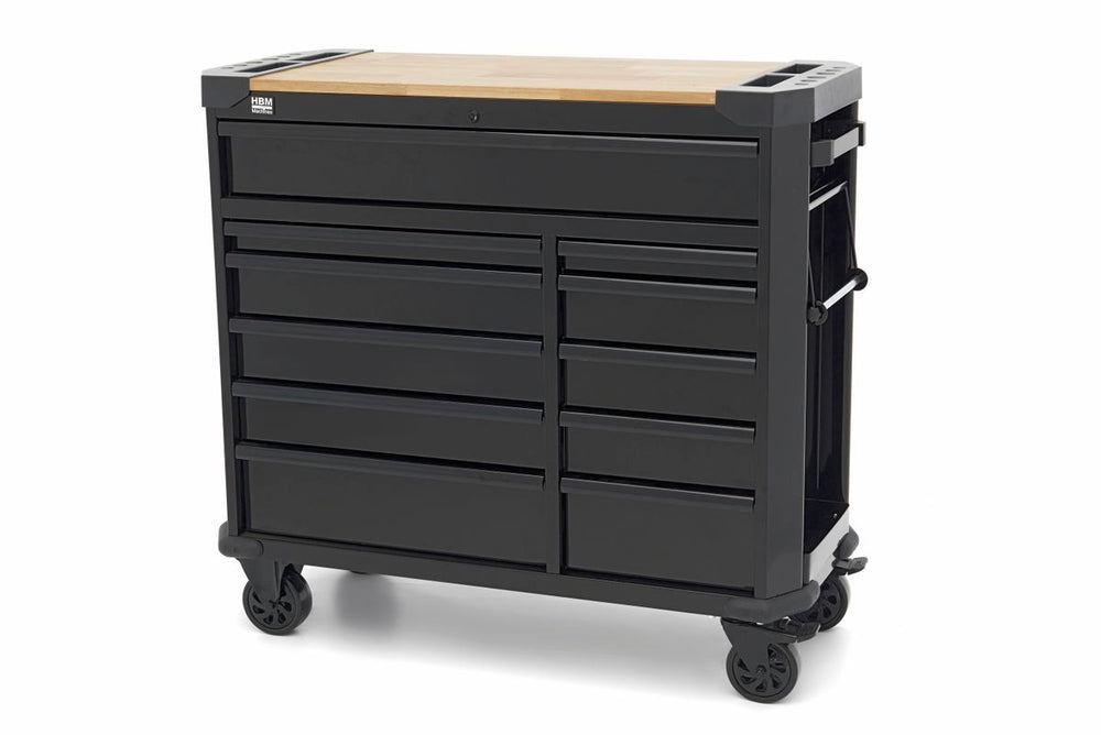Carro de herramientas HBM de 11 cajones 109 cm negro nuevo — Nuevo
