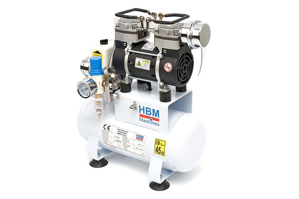 Compresor de airbrush HBM de bajo ruido de 4 litros, modelo 2 nuevo — Nuevo