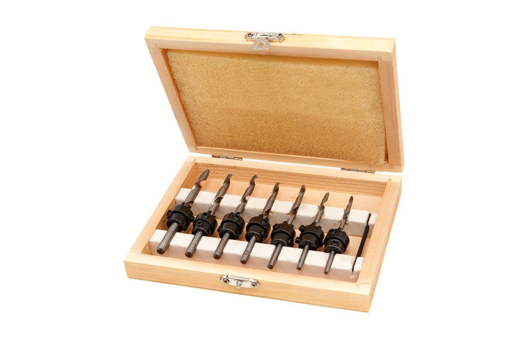 Juego de brocas de madera HBM de 8 piezas, conjunto de brocas de avellanado modelo 2 nuevo — Nuevo